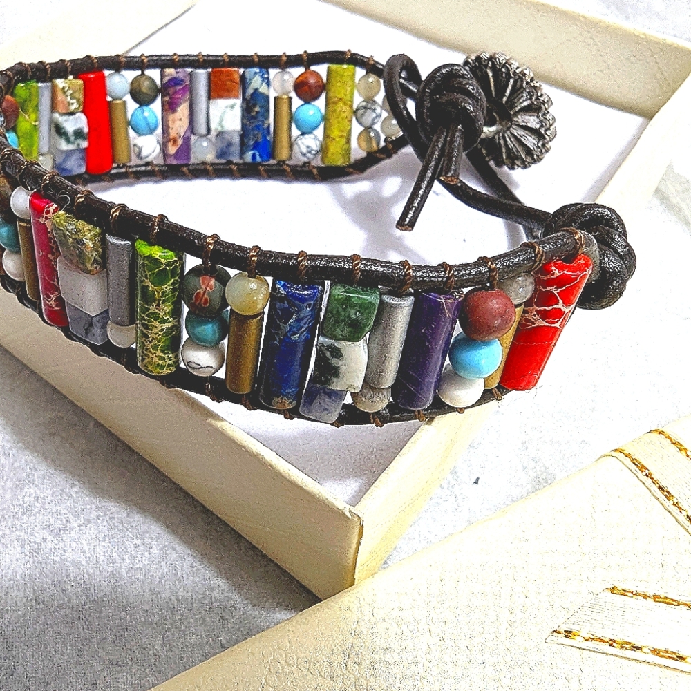 Stone Bracelet Chakra Stone Jewelry Men Womens Gift Crystal Stone Jewelry